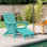 Chaise Adirondack pliable à texture bois avec repose-pieds Firepi Chairs