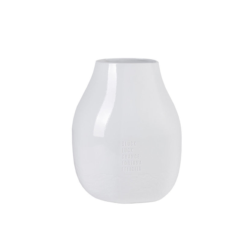 Freeform Porcelain Vase, 9.8" H x 7.9" W x 7.5" D