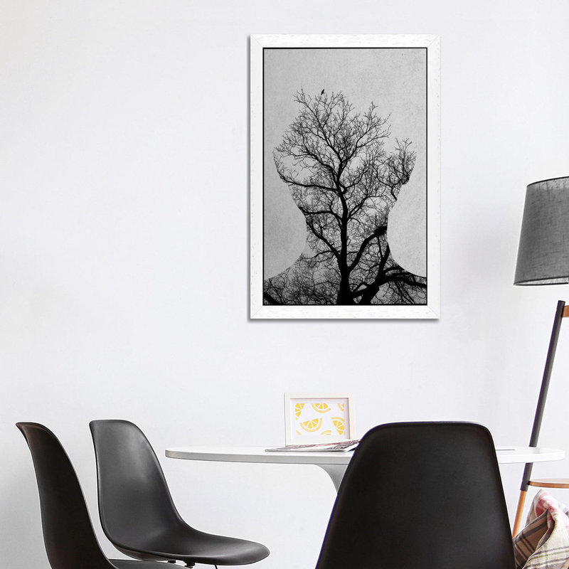 Tree Of Life by Andreas Lie - Print on Canvas, White Floater Framed, 20.32 cm H x 30.48 cm W