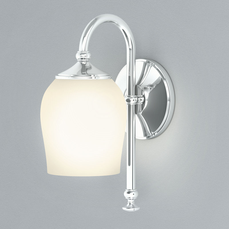 Tavern 1-Light Sconce Frosted Glass Light Fixture | Wall Mount Single Vanity Light, Polished Nickel
