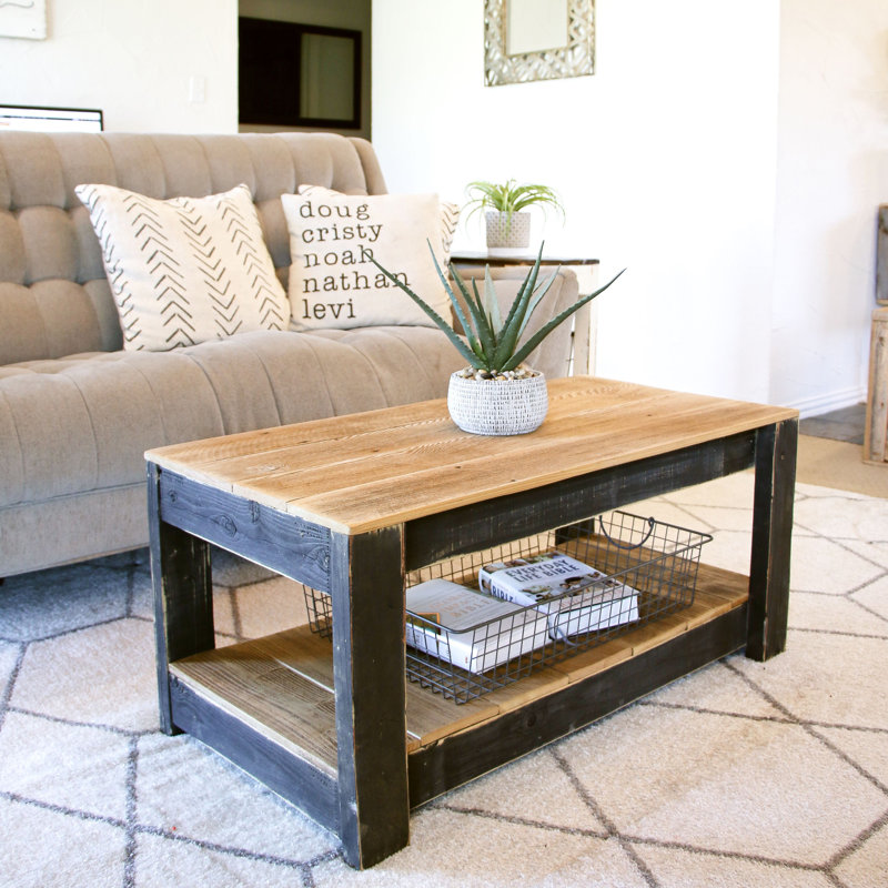 SanderSon Solid Wood Top Single Coffee Table