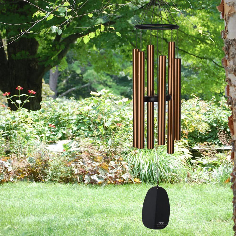 Aluminum Religious & Spiritual Wind Chime, 32" H x 6" W x 6" D, Bronze/Black