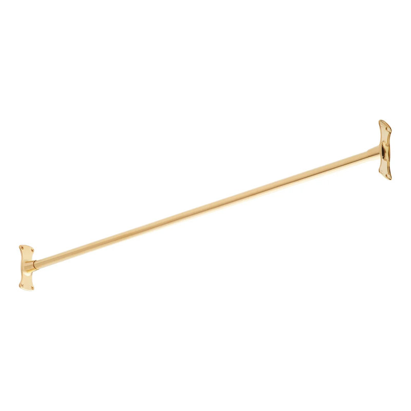 48" Brass Straight Shower Curtain Rod, Brushed Gold