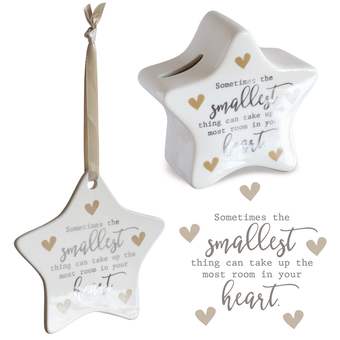2 Piece Star Money Box And Hanging Star Your Heart Wall Décor Set