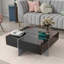 Table basse 31,5 "carrée, plateau coulissant, 4 compartiments cachés, ultrabrillante - moderne-129581668
