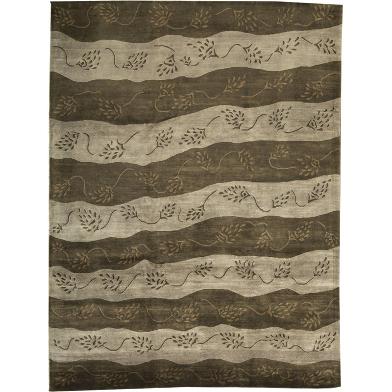 Tapis beige noué à la main de haute qualité