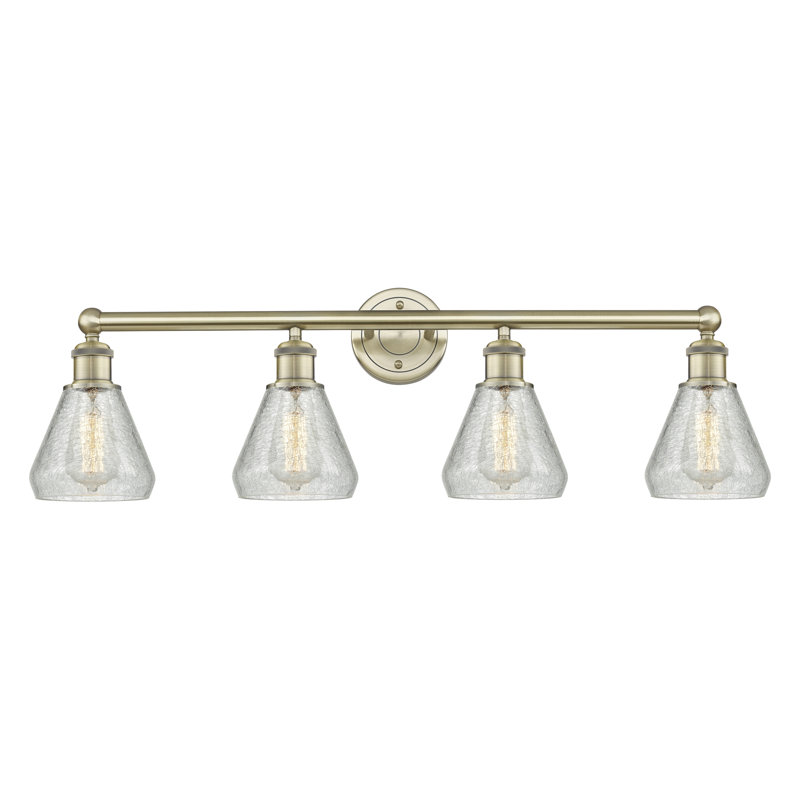 Éclairage pour meuble-lavabo 4 lumières Petronille, Laiton antique
