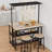 42" Kitchen Island - Mobile Bakers Rack with 3 Shelves, Microwave Stand & 5 Hooks