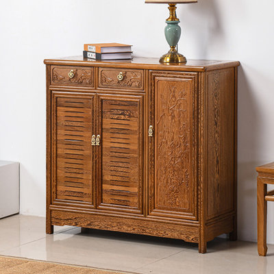 Classic solid wood furniture storage shoe cabinet