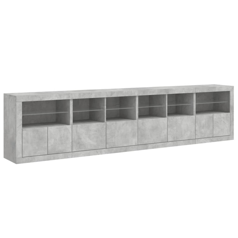 Basilotto 283cm Sideboard, Concrete Grey