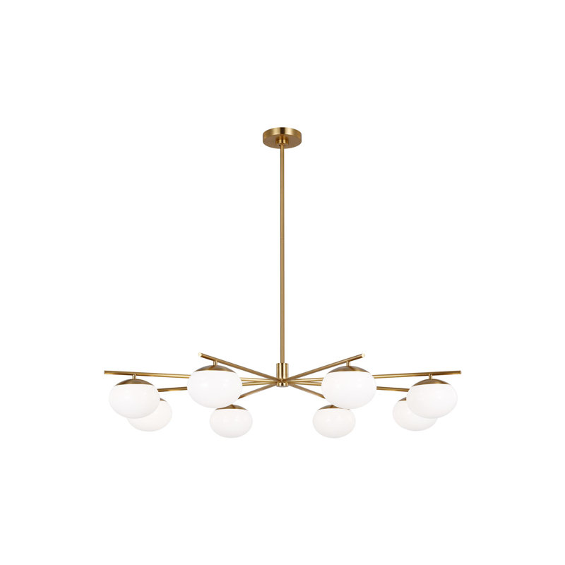 Vibi 8-Light Chandelier, Laiton bruni