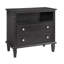 Table de chevet commode 2 tiroirs avec station de charge, table de bout Farmhouse avec ports et prises USB, table d'appoint cannelée avec pieds en bois massif-1538398622