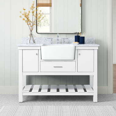 Jillian 54 Double Bathroom Vanity Set Sand & Stable Base Finish: White Wash