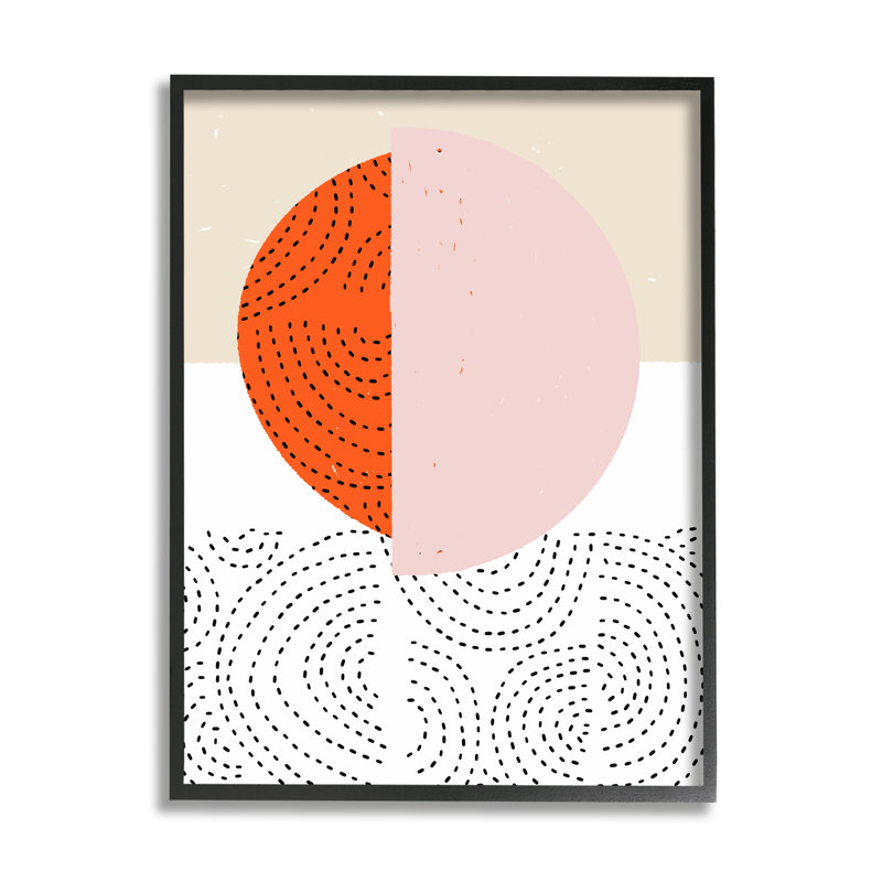«40_Symmetric Sun Horizon Abstraction géométrique, lignes pointillées, art mural par Jen Bucheli, H 14 po x l 11 po