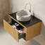 Meuble-lavabo de 30 po avec lavabo, armoire de rangement murale en contreplaqué avec tiroir, comptoir en pierre Sinte et lavabo rond en céramique, pré-assemblé