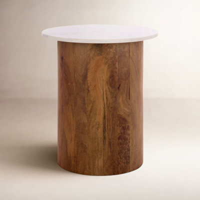 Basile 19" Genuine Marble End Table