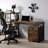 Rustic 1 Weathered Oak And Black Filing Storage - Office Cabinet With Shelf Mobility, 18.5" H X 19.5" W 16.5" D File Open 16.5