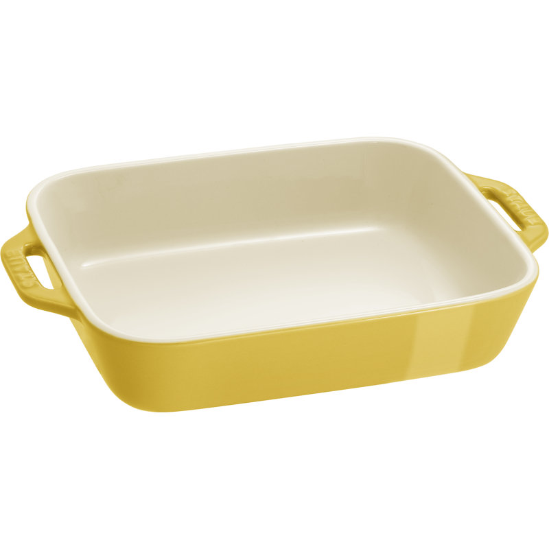 Staub Ceramic 2-piece Rectangular Baking Dish Set, Citron
