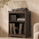 Support pour tourne-disque 29,8 "de style maison de campagne, armoire de rangement pour disques vinyle avec séparateurs en métal