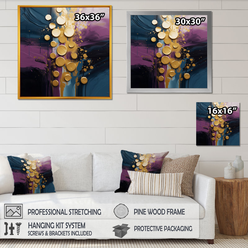 Naytahwaush, réalités mauves et bleues sur toile III - Reproduction d'art sur toile, H 16 po x l 16 po x P 1 po