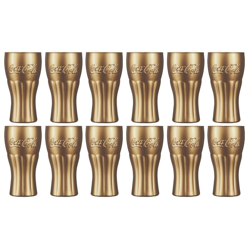 370ml Drinking Glass Set, Gold, 12