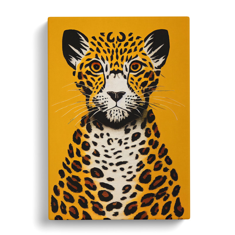 CAN-V0523-1334X Leopard Minimalism - Wrapped Canvas Print, 50cm H x 35cm W x 3cm D, No Matte, Wrapped Canvas