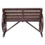Banc à roulettes en bois Kasandra de 41 po, mobilier d'extérieur rustique résistant aux intempéries, banc à lattes pour 2 personnes avec dossier, carbonisé
