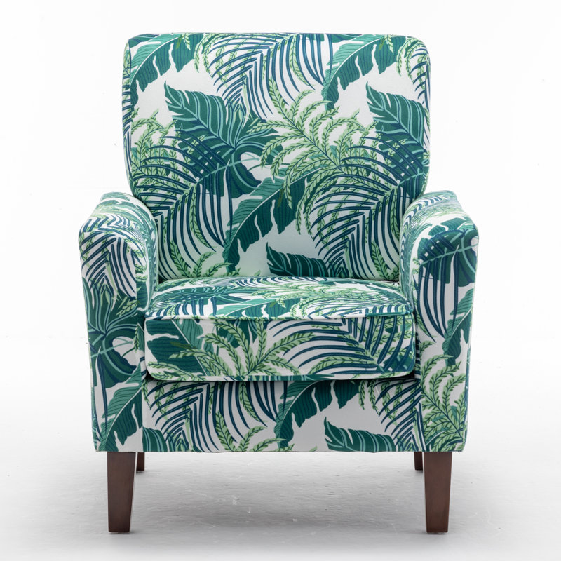 Zona Upholstered Armchair, Green Polyester