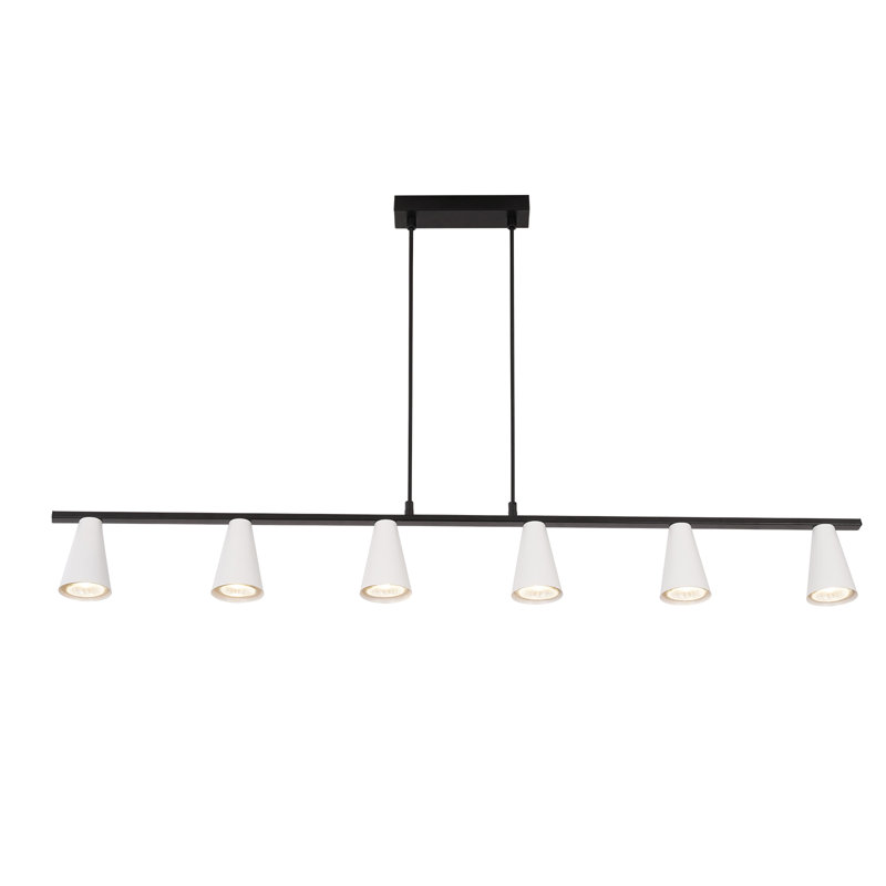6 - Light Kitchen Island Pendant GU10 Darald, Brushed white