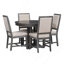 Ensemble de salle à manger 5 pièces avec table ronde et 4 chaises rembourrées pour la cuisine et la salle à manger-412675106-412675111