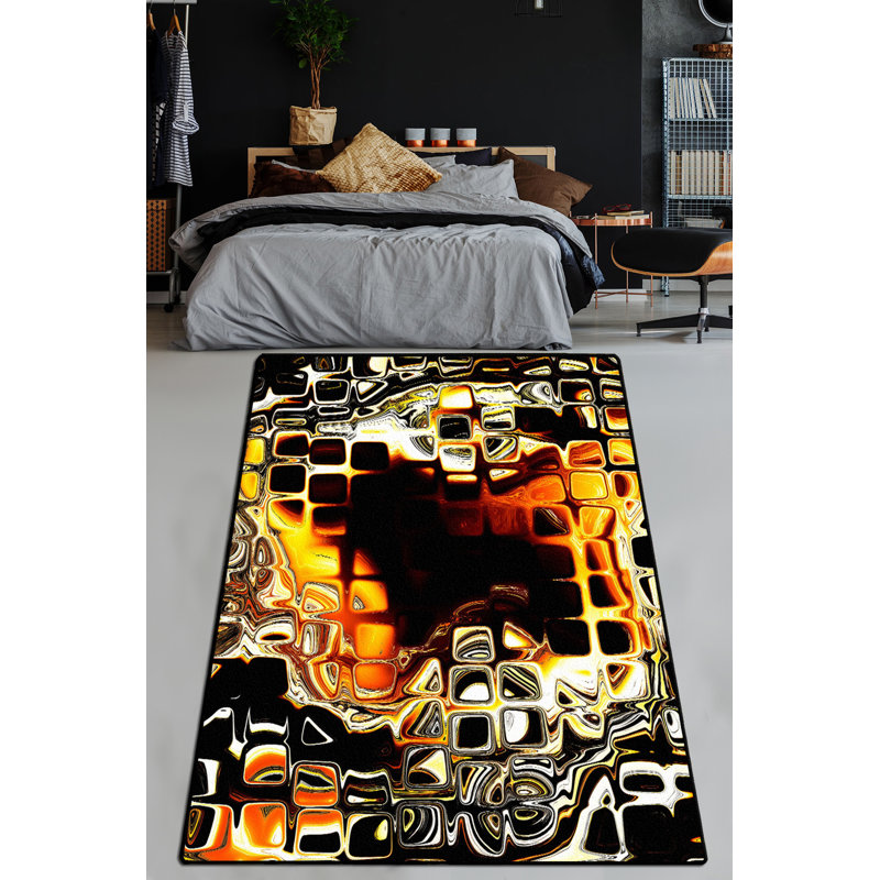 Premium Hall Carpet (4.9 x 6.6 ft), 100% Polyester, 0.2 in Pile Height | Antibacterial, Non-Slip Underside | Machine Washable, Durable & Easy Care, Perfect for Living Room or Entryway Decor