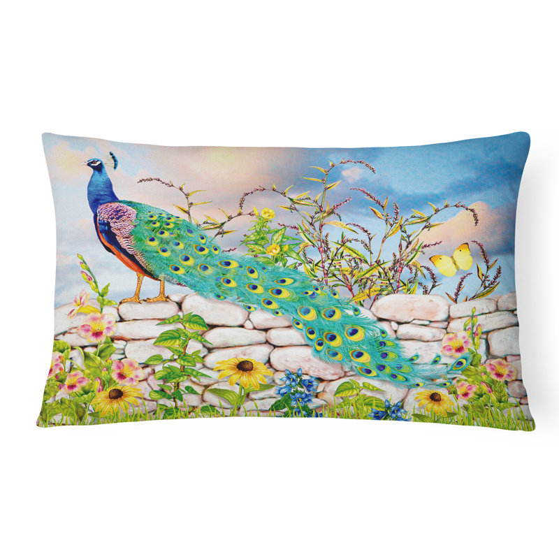 Outdoor Throw Pillow, Proud Peacock