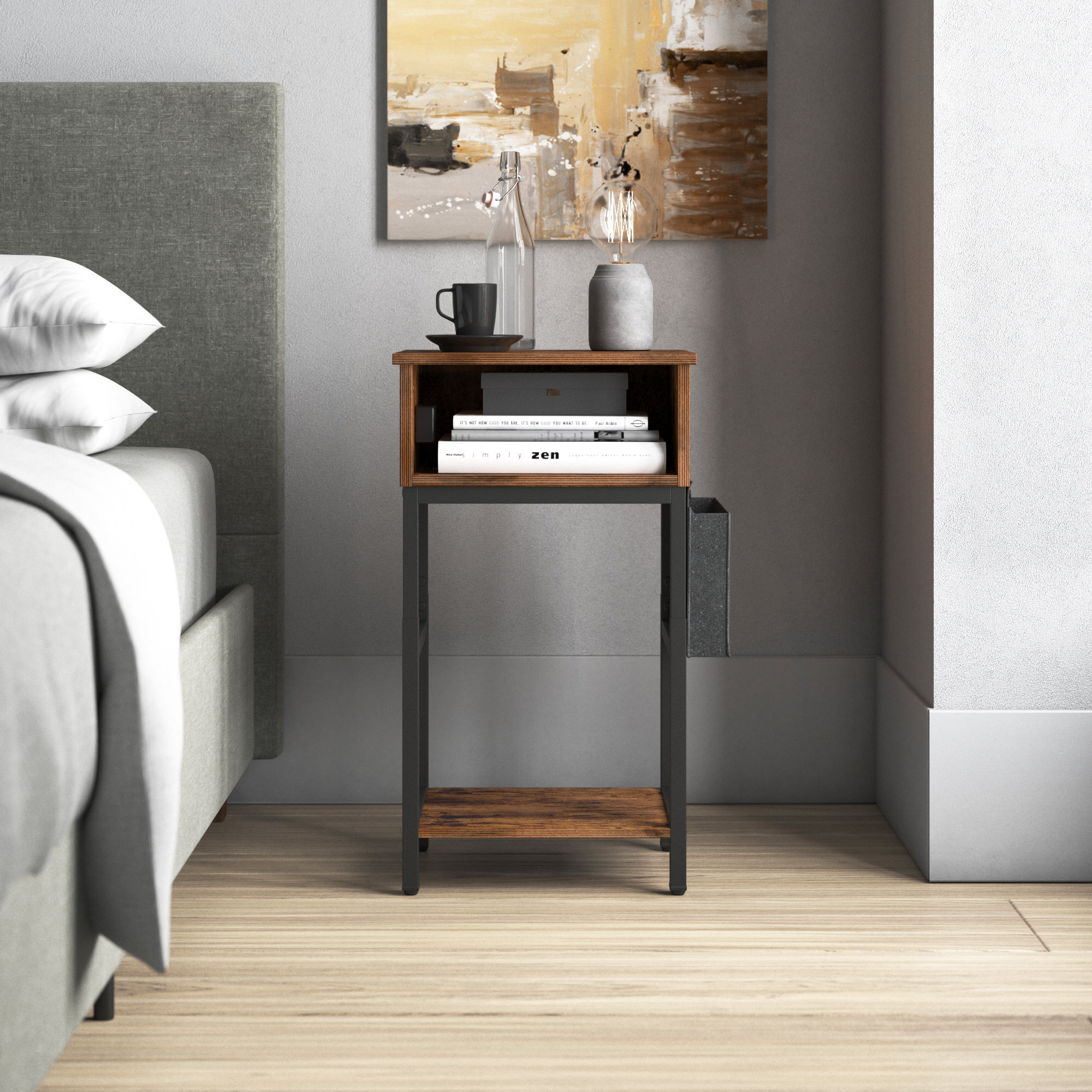 Belisle 22'' Tall 1 - Drawer nightstand and Built-In Outlets