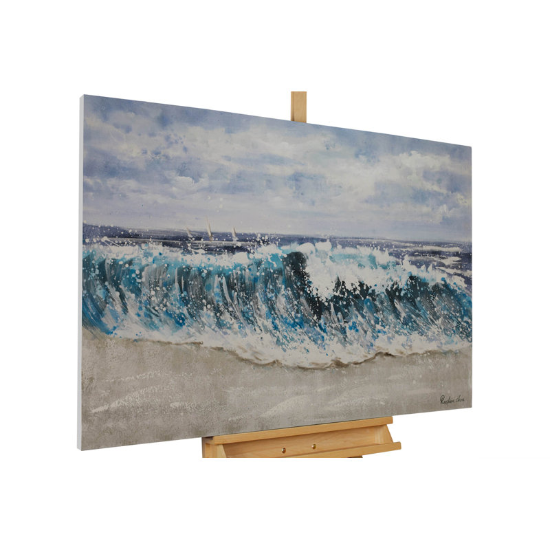 Hand -painted acrylic painting on Breaking Waves