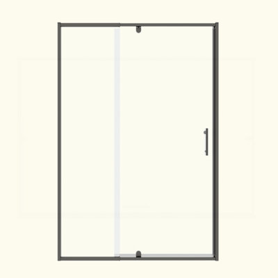 Porte de douche en verre pivotante de 44 à 48 po x H 71 po Piovt, porte de douche coulissante à cadre pivotant avec verre trempé clair de 1/4 po (6 mm), portes de douche, installation réversible