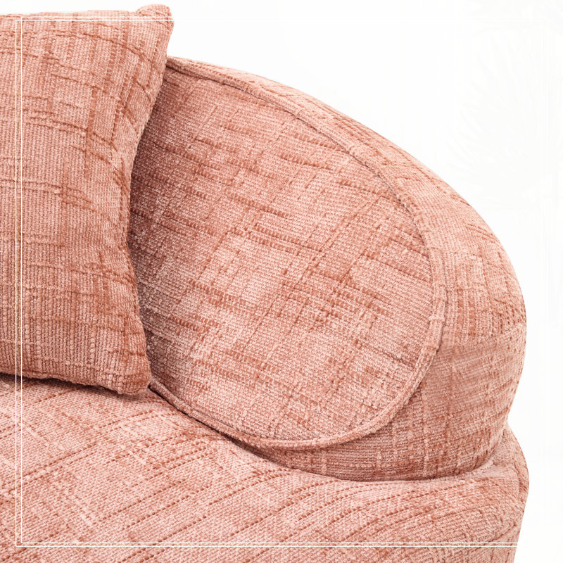 Chenille Curved ompressed sofa, Pink