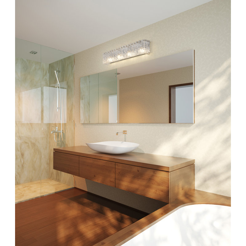 Meuble-lavabo 4 lumières Timeothy, Chrome poli, Quatre lumières
