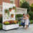 Metal Planter Box with Trellis with Wheels-109774033-132233968