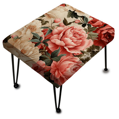 Vintage Rose Floral Pattern II - Floral Rectangle Ottoman
