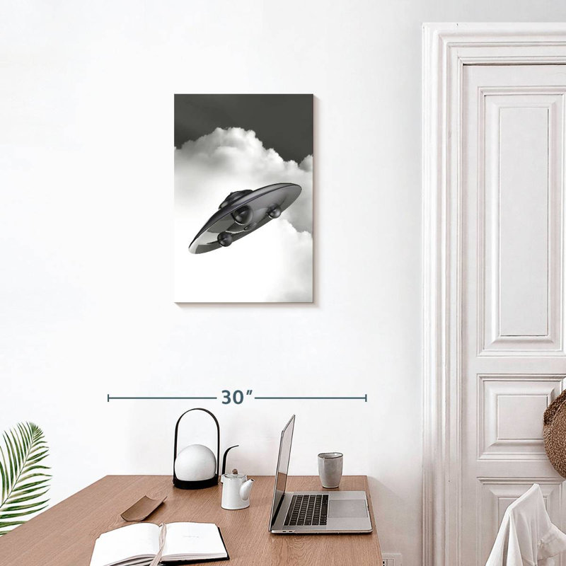 Kelan Flying Saucer In The Clouds, 24" H x 16" W