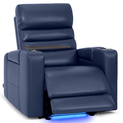 Zero-Gravity Power Reclining Home Theater Seating with Adjustable Headrest & Swivel Tray