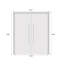 Porte d'entrée extérieure avant prémontée en métal, double porte Deux 6500, émail blanc, verre dépoli, style moderne peint, ouverture intérieure gauche, 72 x 80-95265588-95265590
