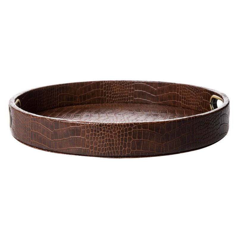 Brandt Leather / Faux Leather Tray, Tan