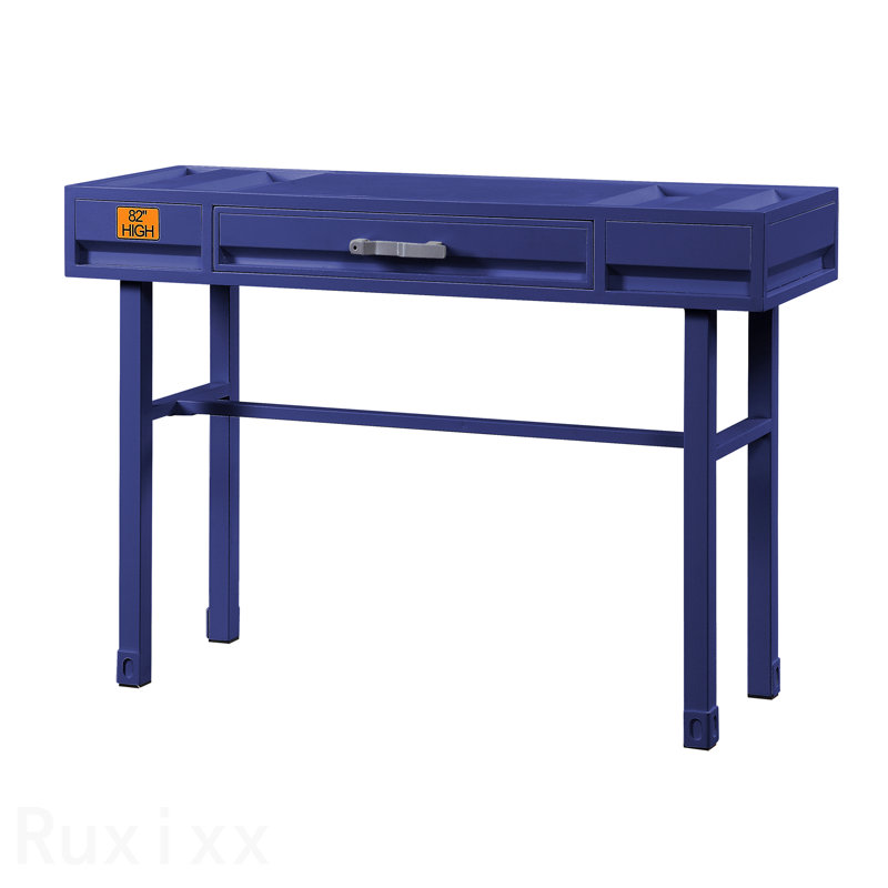 Bureau d'écriture bleu avec 1 tiroir, Bleu