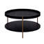 Ensemble de 2 tables basses rondes modernes à 2 niveaux pour salon, tables basses gigognes faciles à assembler, tables d'appoint de bout