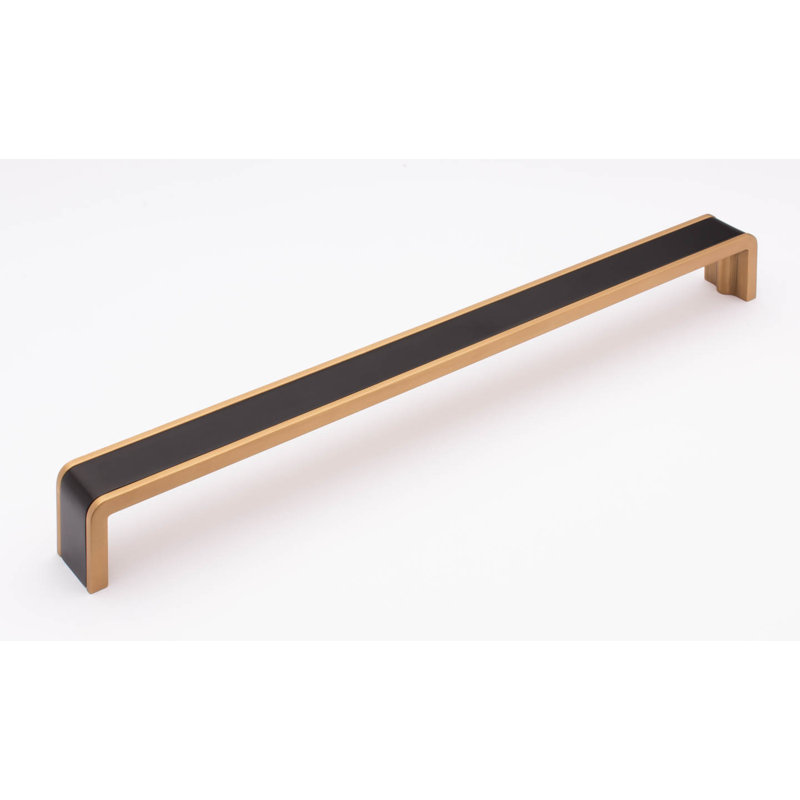 Poignée barre de quincaillerie décorative noire matte / laiton satiné 12 "Fusion CTC Fusion, Noir mat / laiton satiné