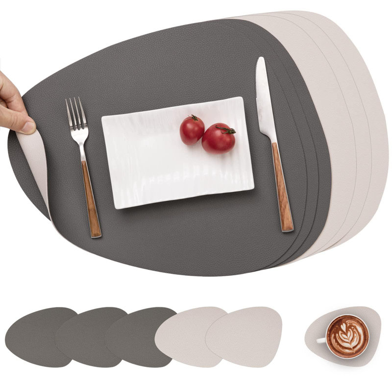 Polyurethane Placemat, Grey White