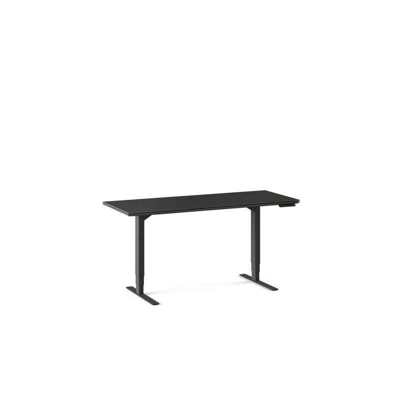 Sequel 20 Glass Writing Desk, Charcoal Stained Ash, 24" H x 60" W x 24" D