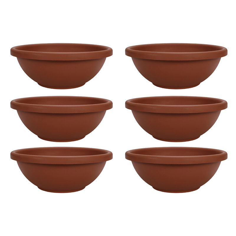 Ceramic Pot Planter, Brown, 12, 8" H x 18" W x 18" D