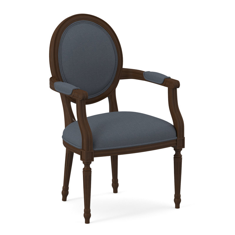 Dauphin Arm Chair, American Walnut, Libby Linen